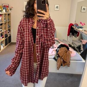 Chaps Men's Red Plaid Casual Button Down Shirt